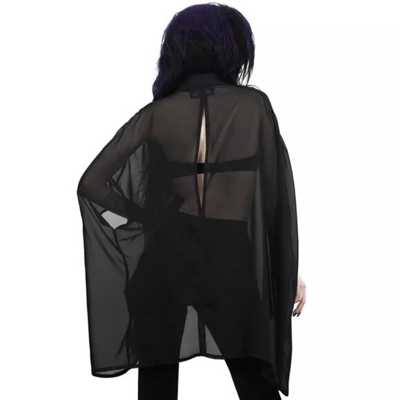KILLSTAR | Starchild Batwing Blouse | NEW | Size M | High Low | Button Down - Picture 3 of 5